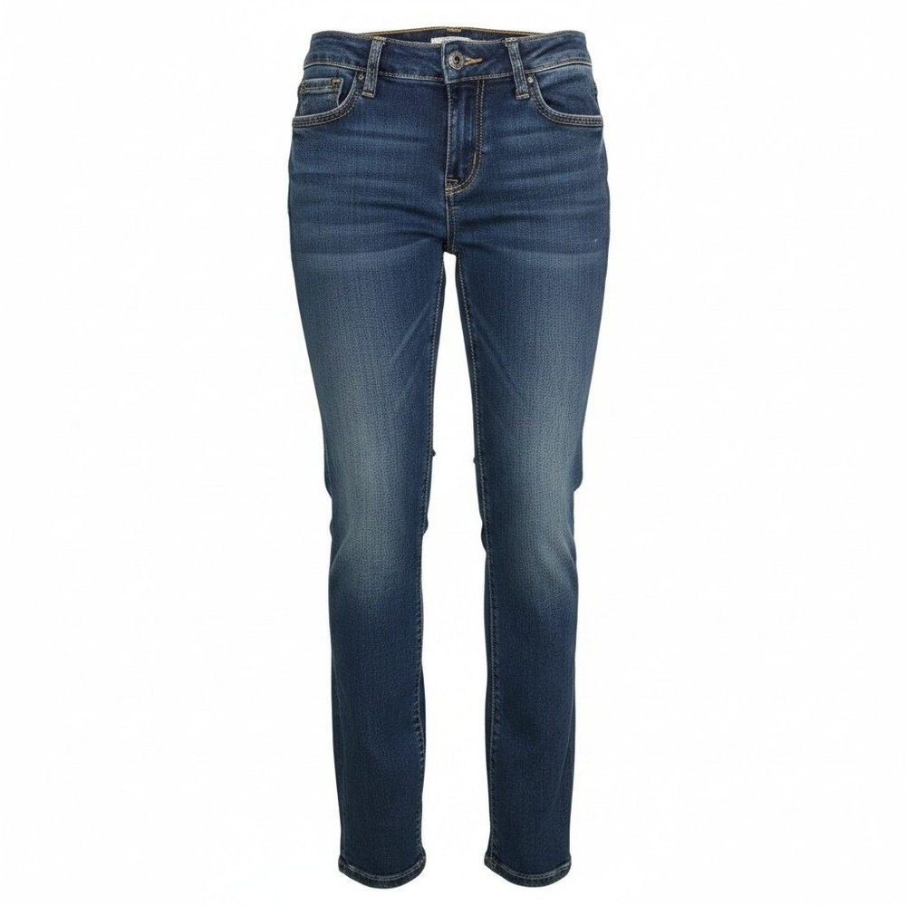 Tin Haul Womens Straight Leg Jeans Dark Wash Embroidered Pockets 31L